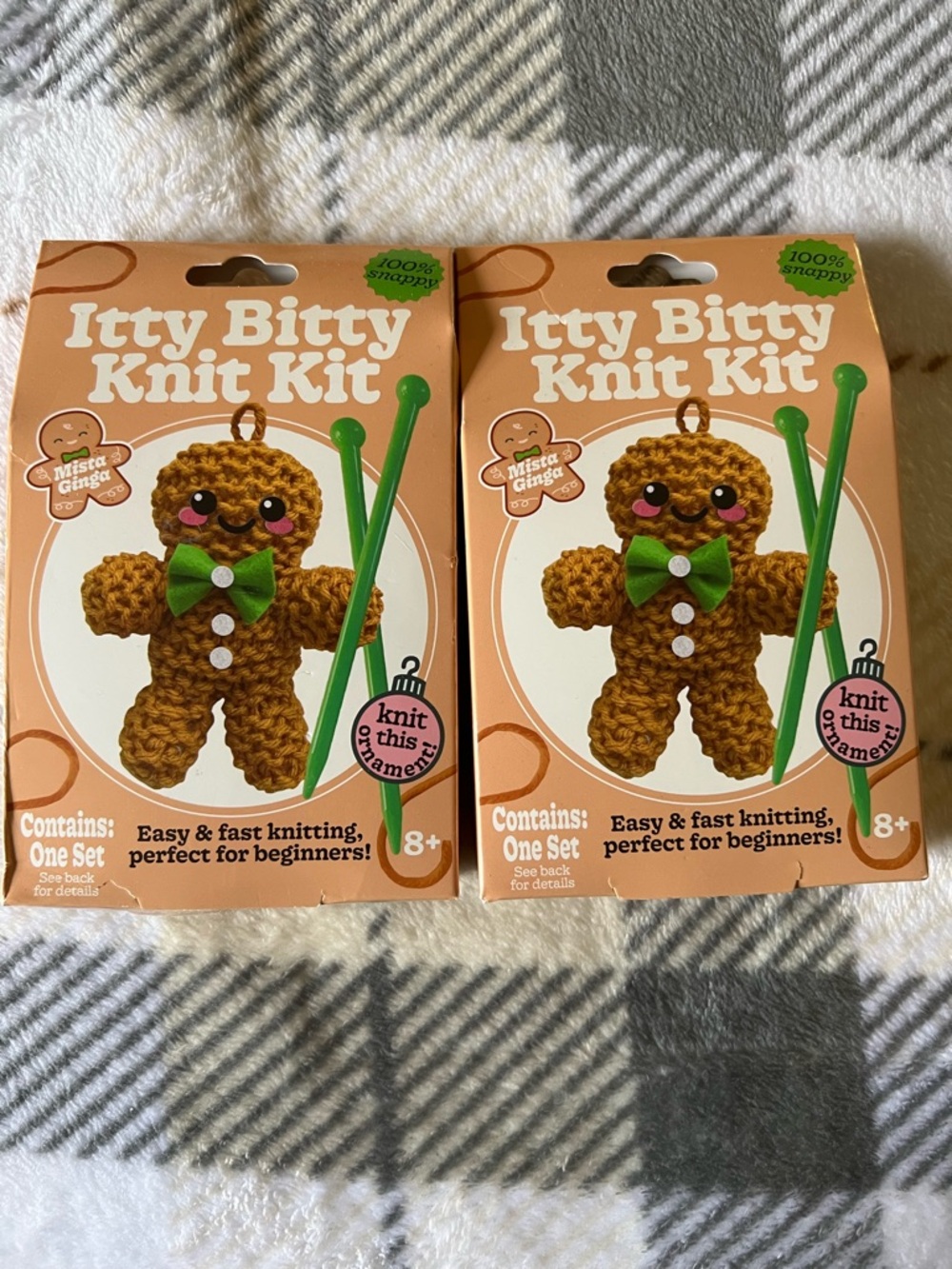 Itty Bitty Knit Kit Gingerbread - Brown & Green